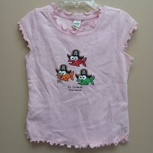 St Thomas pirate fish girl's tee